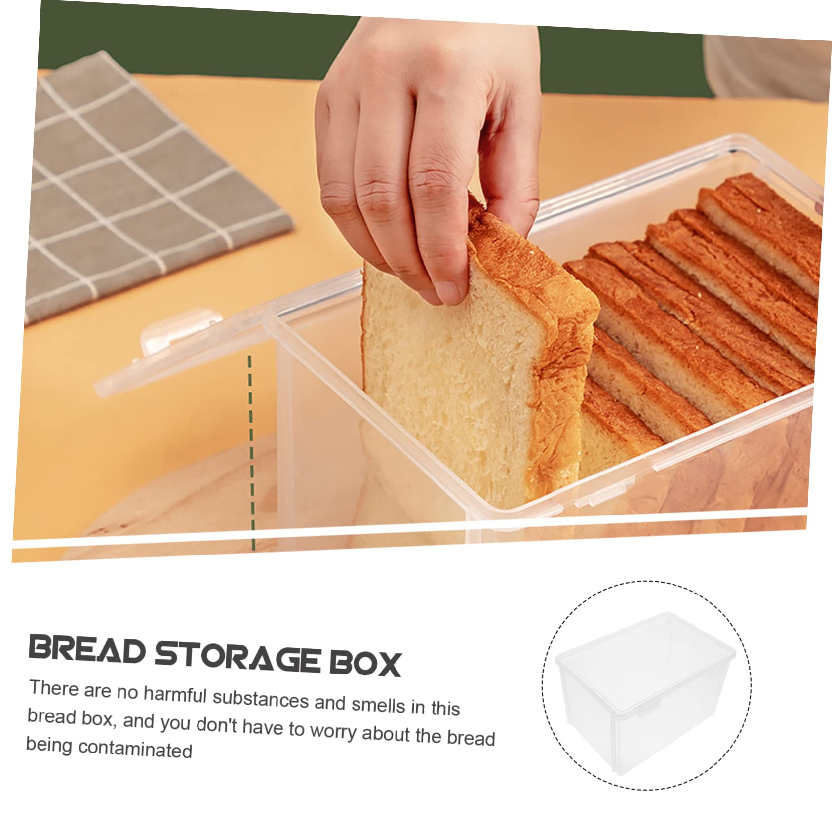 Amazon｜BIUDECO パン箱 プラスチック製キッチンブレッドケース 透明